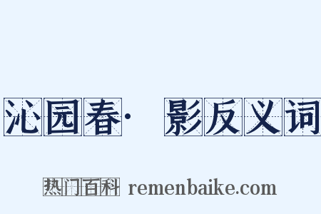 沁园春·影反义词是什么意思的图片